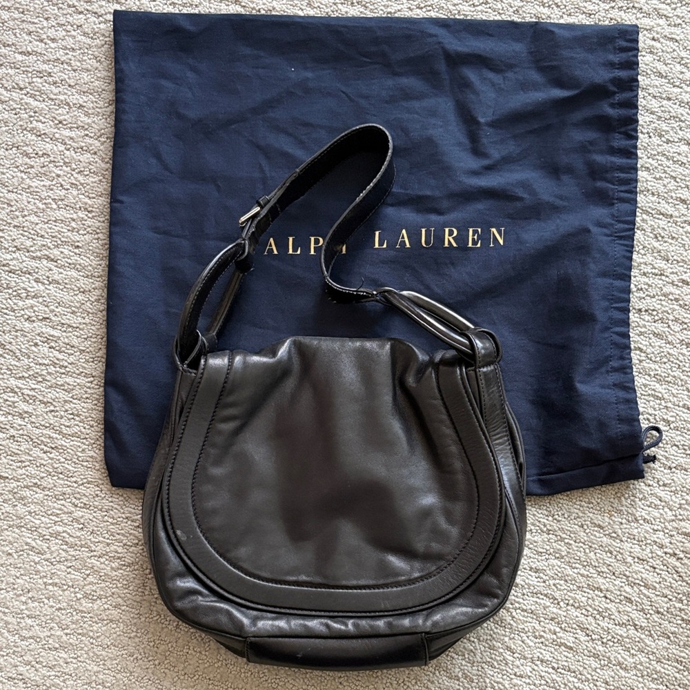 Ralph Lauren Black Leather Crossbody Bag